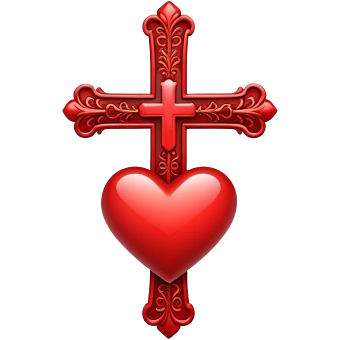 heart with a cross emoji