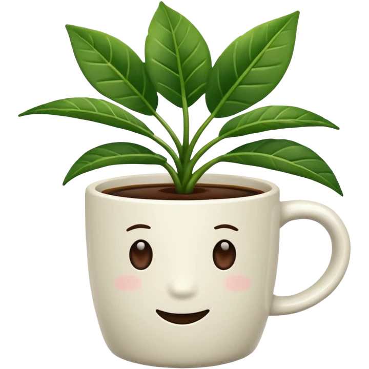 coffee cup houseplant emoji