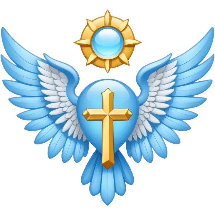 wings emblem holy saint light blue emoji