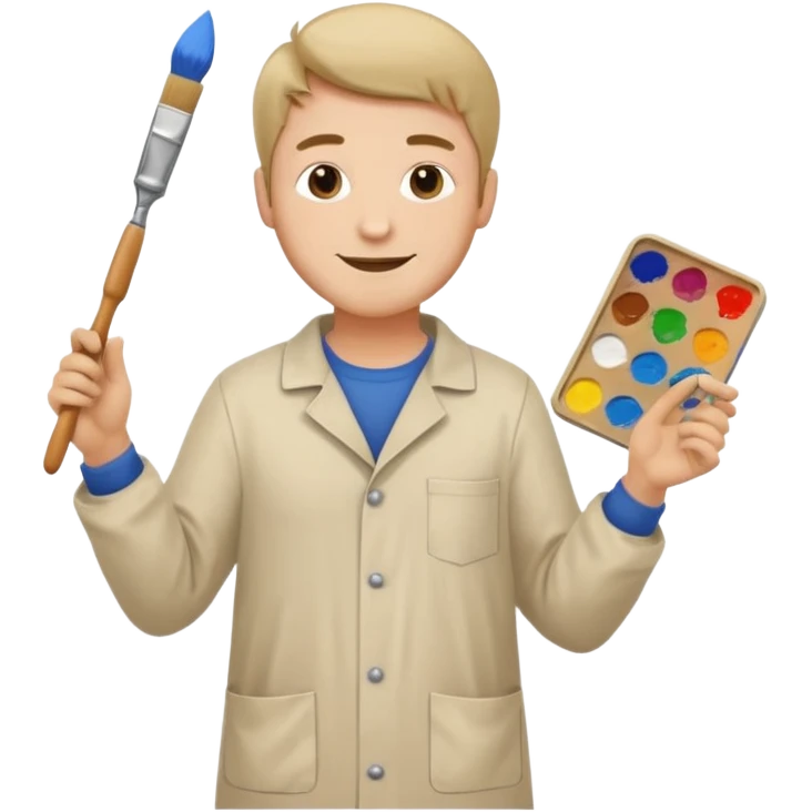 happy man painting a picture full body emoji