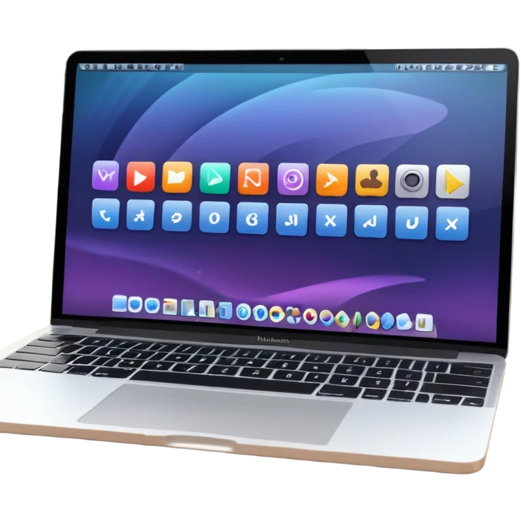 macbook showing you timle in screen for after effect emoji