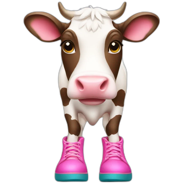 cow with Pink Shoes emoji