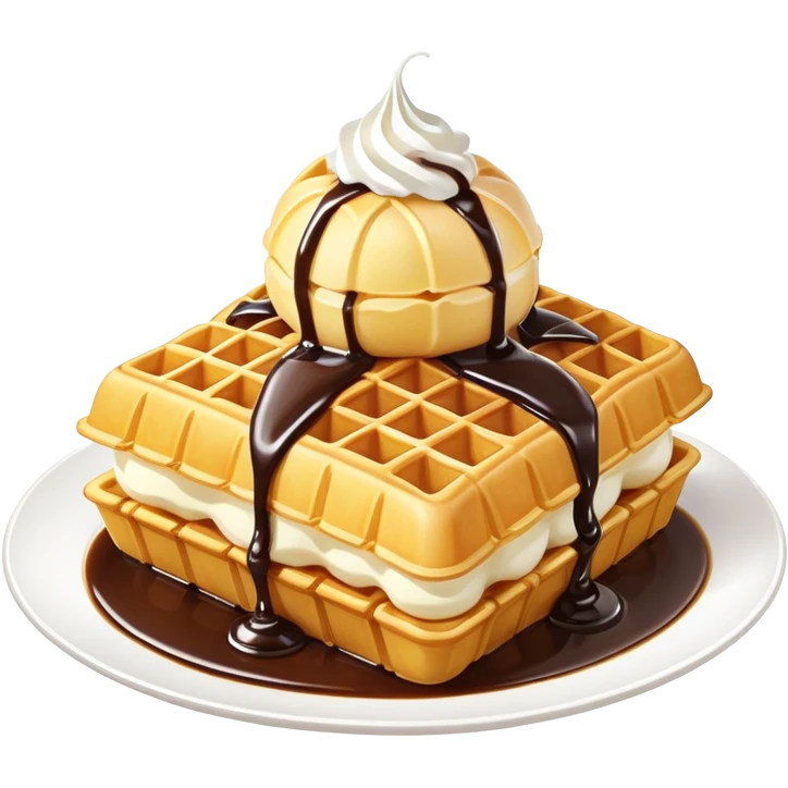 Hong Kong egg waffle (bubble waffle) folded with ice cream inside emoji