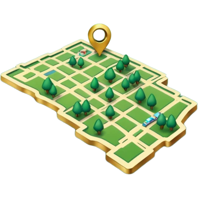 map with golden and green colours emoji