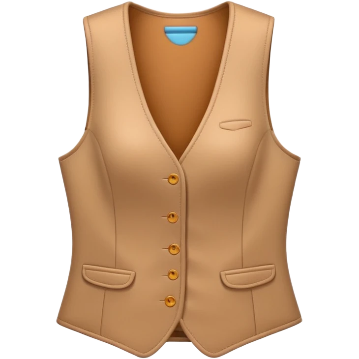 Apple-style 3D emoji of a women’s vest, sleeveless, fitted design, stylish cut, light fabric texture, feminine look, no background emoji