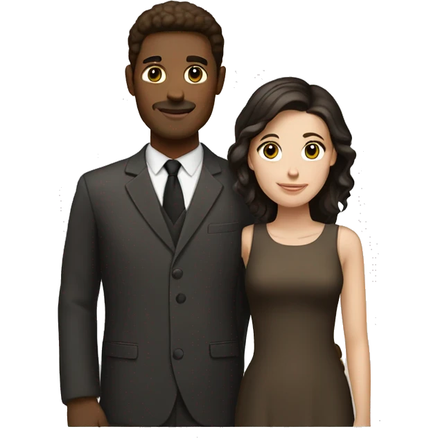 White couple with dark brown hair emoji