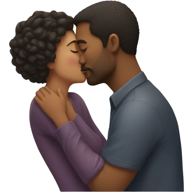 A Man kissing woman on the cheek emoji