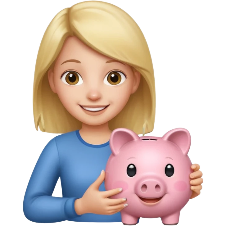 girl holding piggy emoji