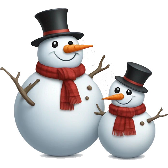 Snowman family with some and baby emoji