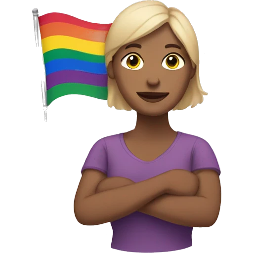 Mom with pride flag  emoji