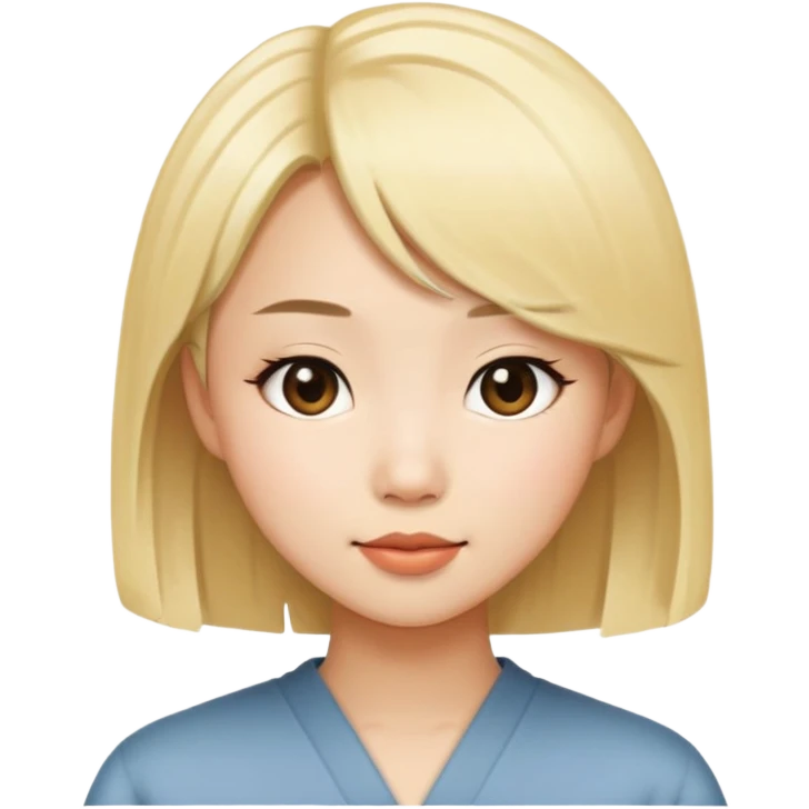 Blonde Asian girl with bob emoji