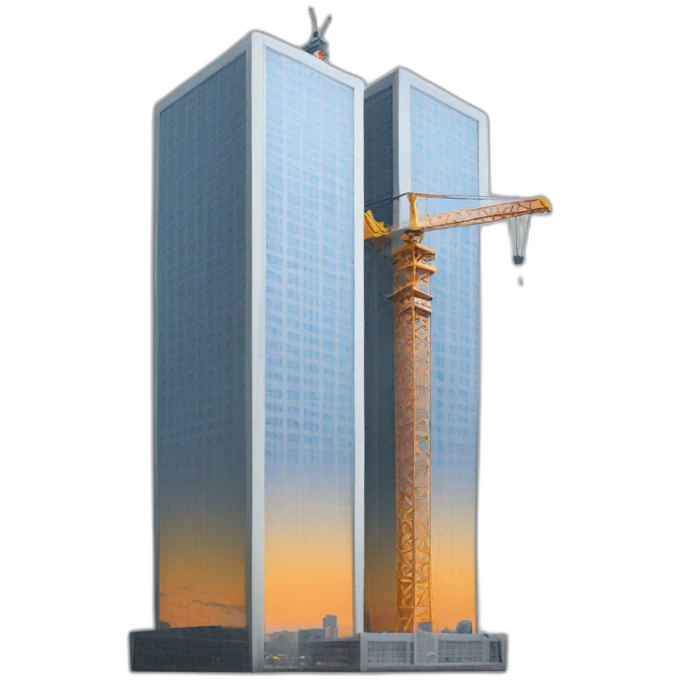 skyscraper with cranes emoji