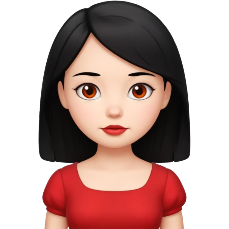 very big head and small body proportion female cartoon emoji