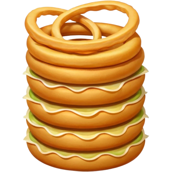 Fries and onion rings stacked up high emoji