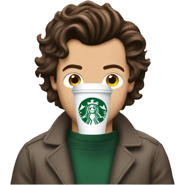 Harry styles with Starbucks  emoji