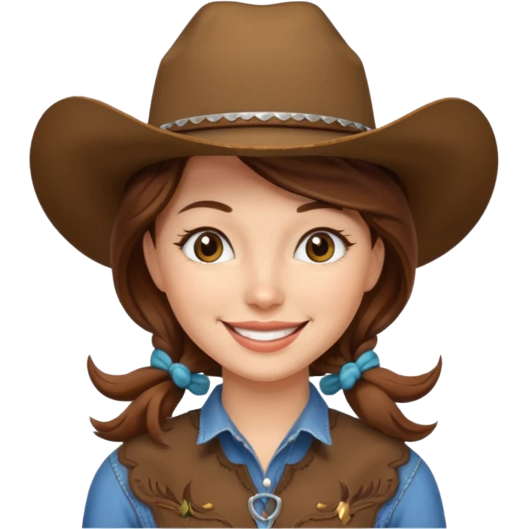 cowgirl with cowgirl hat smiling emoji