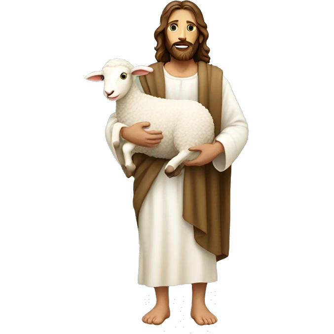 Jesus carrying a lamb emoji