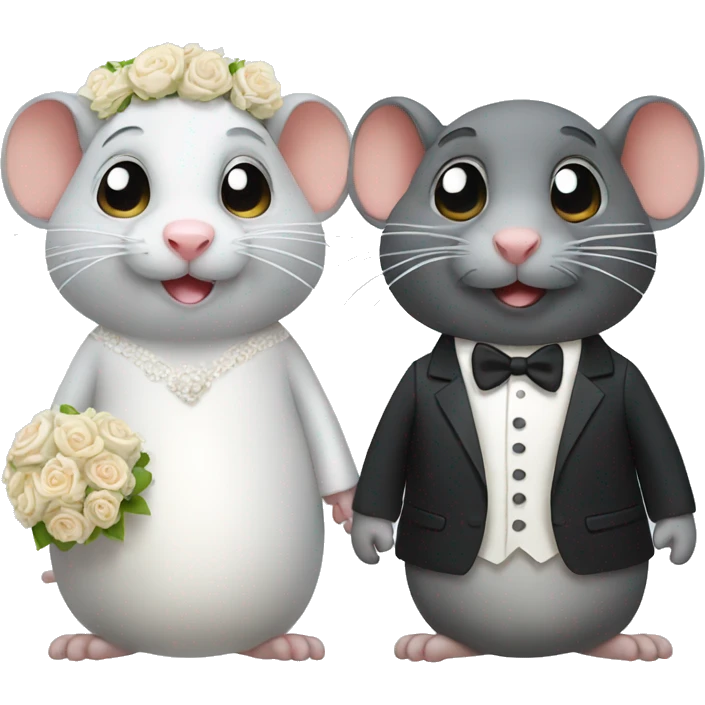 Two rats in his wedding day emoji