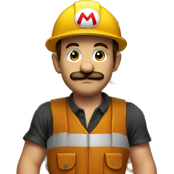 Mario miner looks like holding Bitcoin emoji