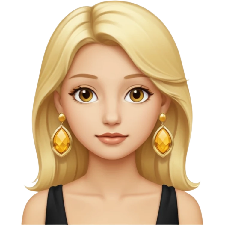 A rich girl wearing earrings blonde emoji