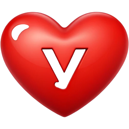 Heart with the letter Y inside  emoji