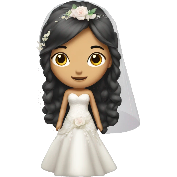 Asian bride with mermaid wedding dress emoji