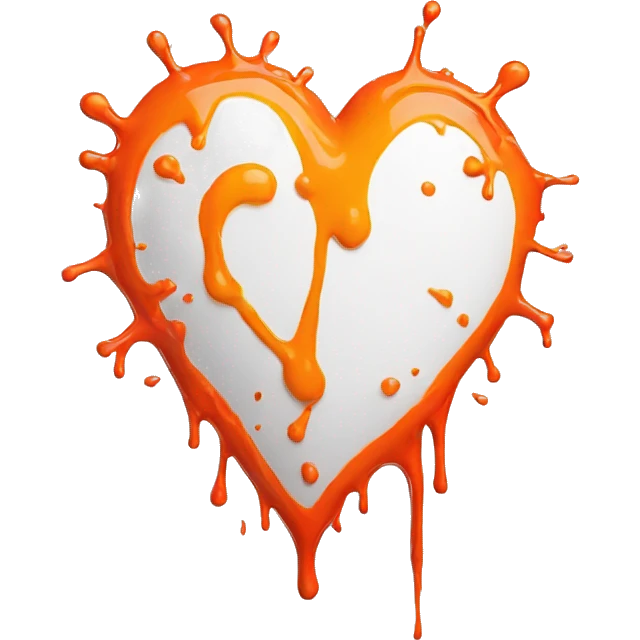 splattered paint heart glowing red-orange warmth emoji
