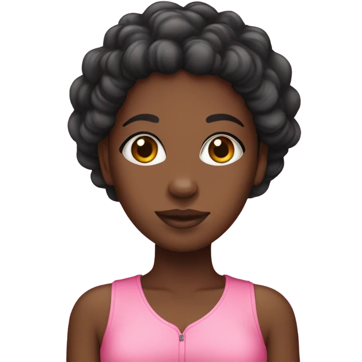 black girl dressed in pink emoji