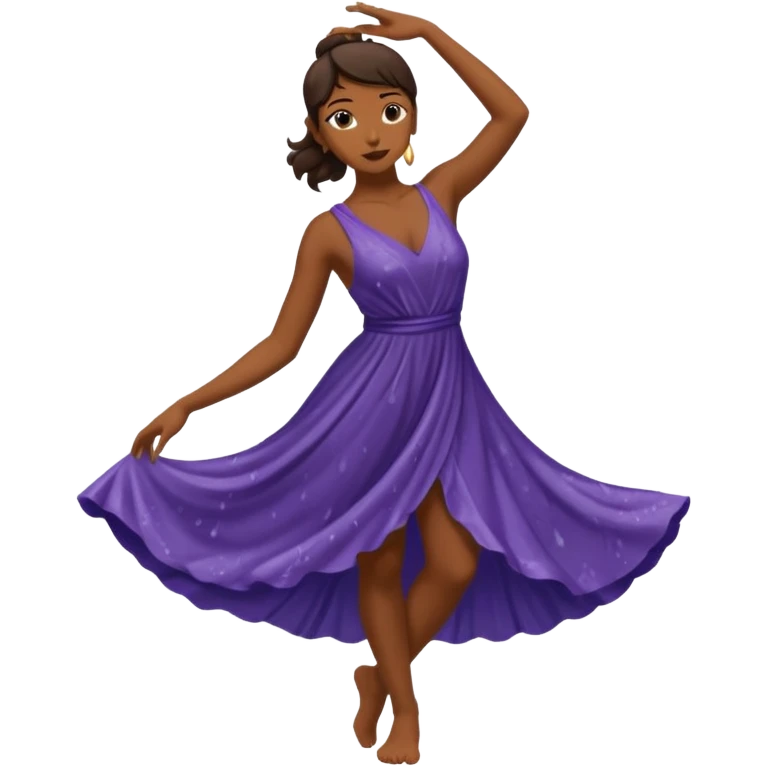 Brown silhouette female dancer in the rain emoji
