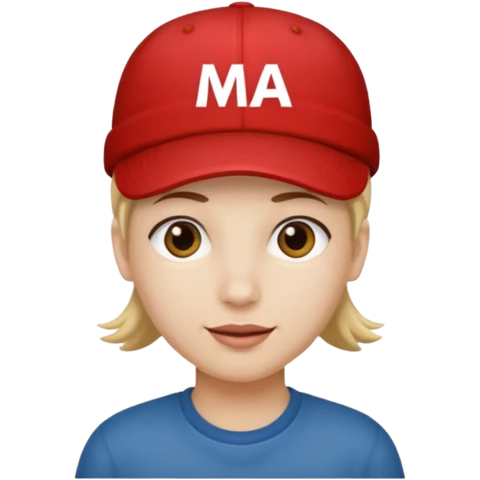 Red cap on a person that says M.A.G.A. on the hat emoji