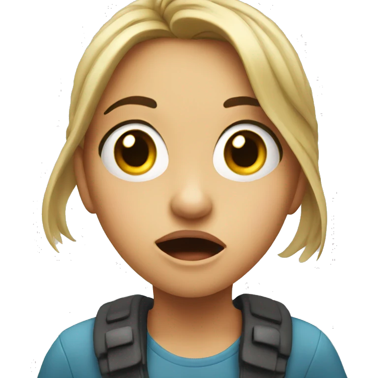surprised girl looking at viewer emoji