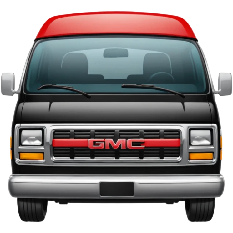 I need an emoji depicting the A-Team's van. this is a GMC Vandura with a front grill, and a diagonal stripe coming from the door, it is not a VW van emoji