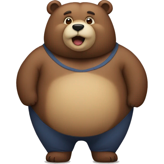 chubby bear with a belly emoji