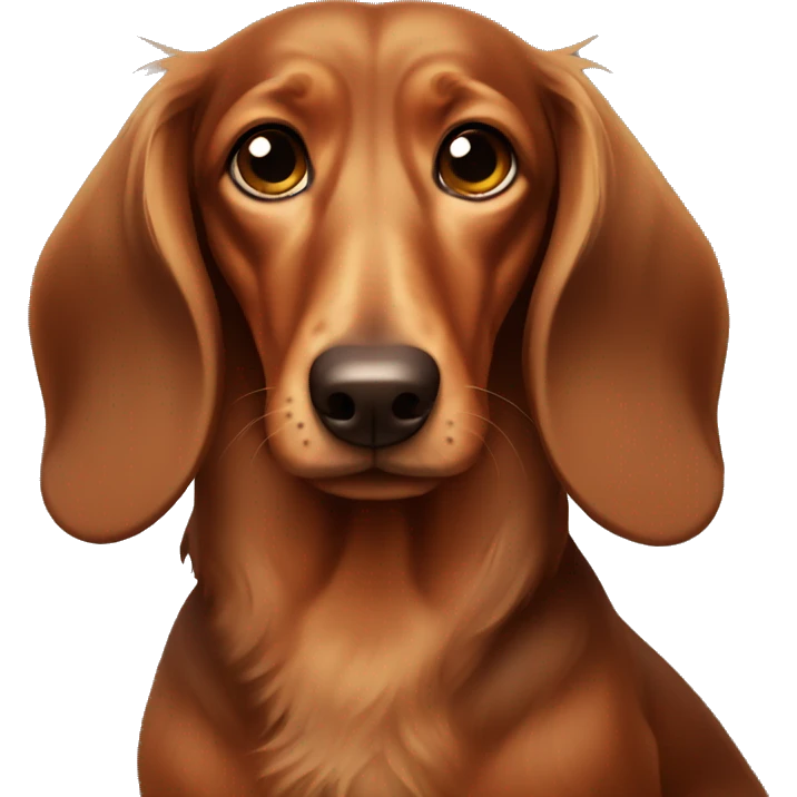 Sad brown Long-haired dachshund emoji