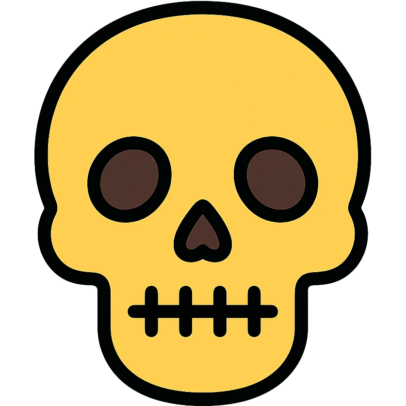color outline icon of a skull face emoji