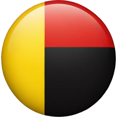 Flag with black on top half, red on bottom half and a yellow circle in the middle  emoji