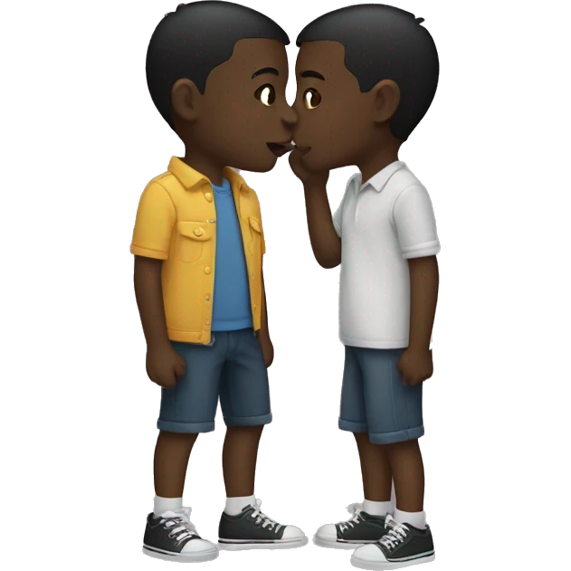 Two black boys kissing each other  emoji