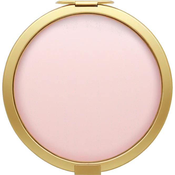 pastel pink powder compact with mirror emoji