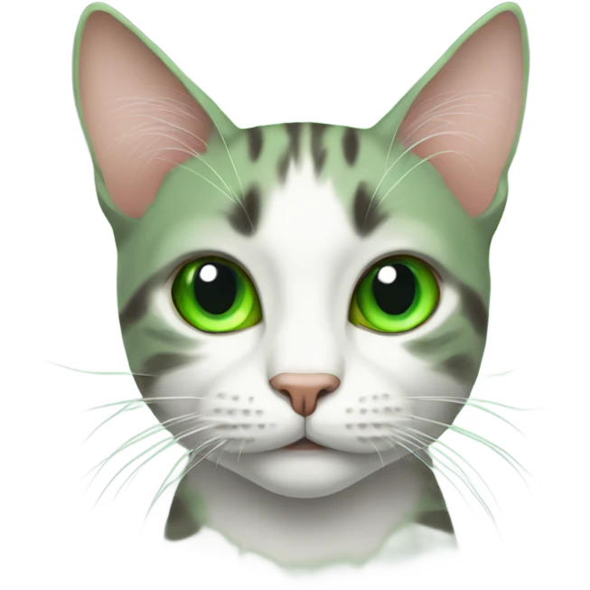 Cat with a green  emoji
