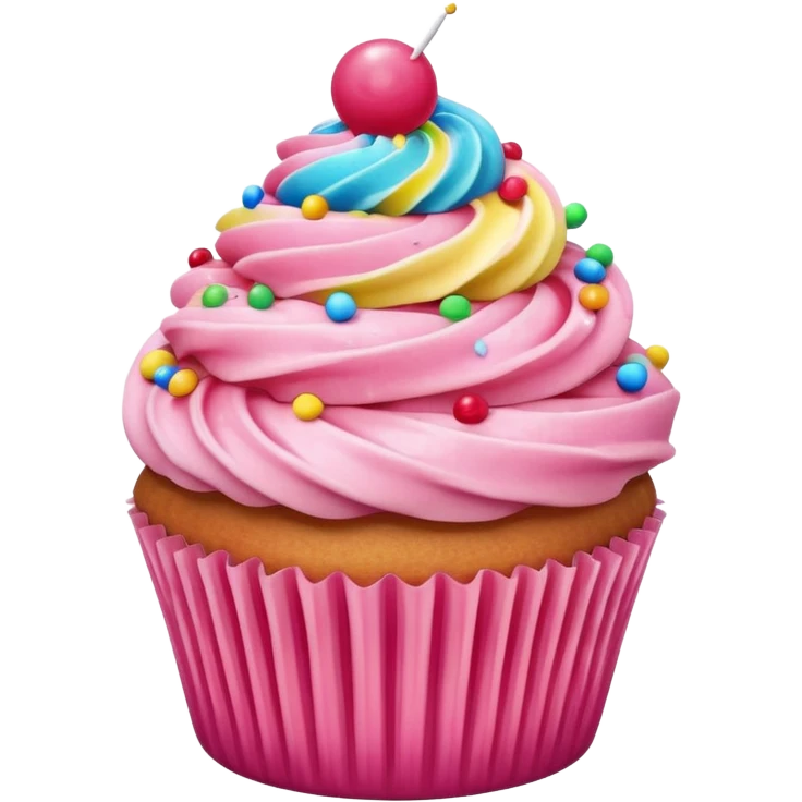 Cupcake with pink icing emoji