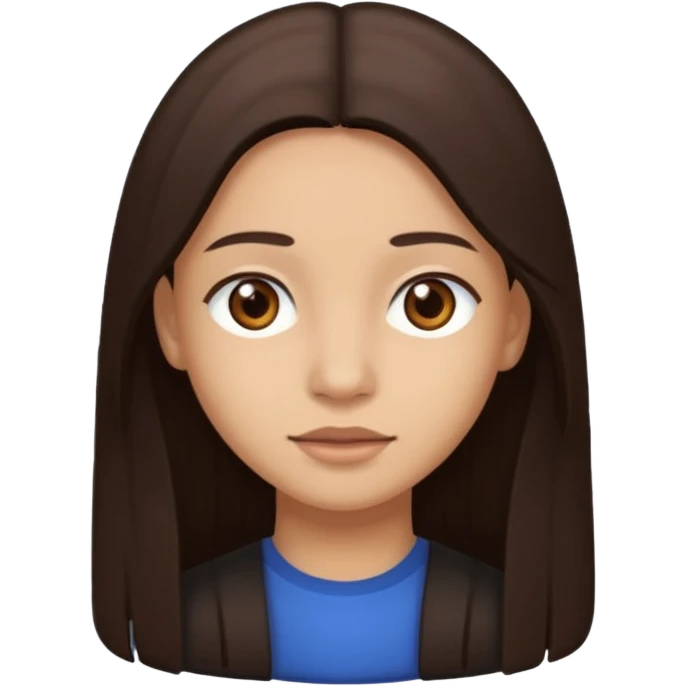Create a emoji version of me with light skin color, brown eyes and dark brown straight long hair  emoji