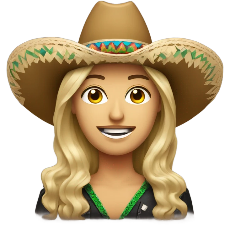 Caucasian Country singer with Mexican sombrero emoji