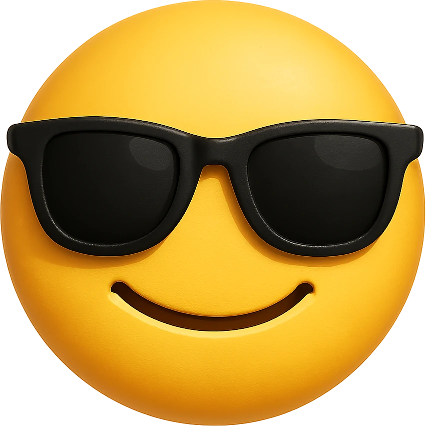 yellow emoji with a cool face emoji