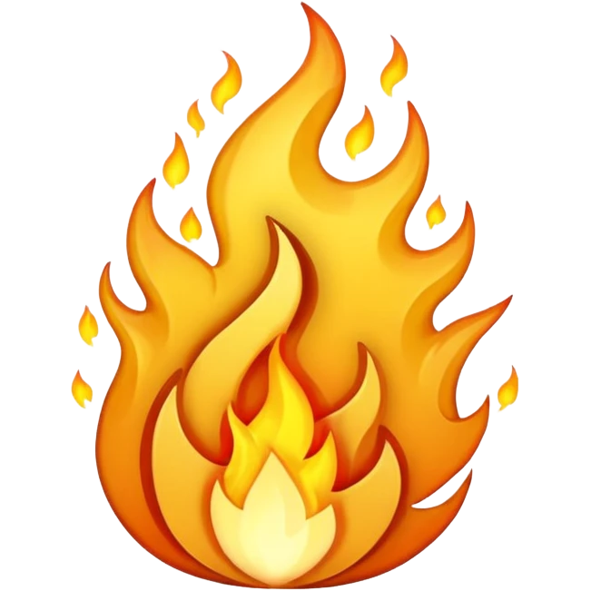 gold fire flame emoji