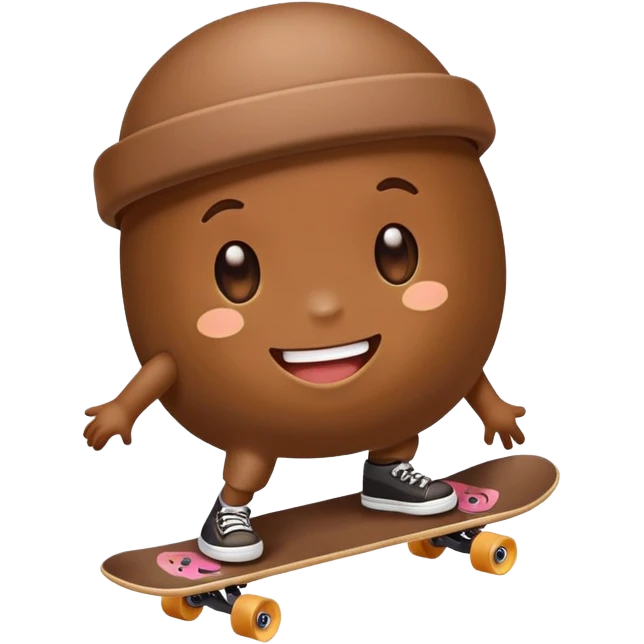  kawaii Poop skateboarding  emoji