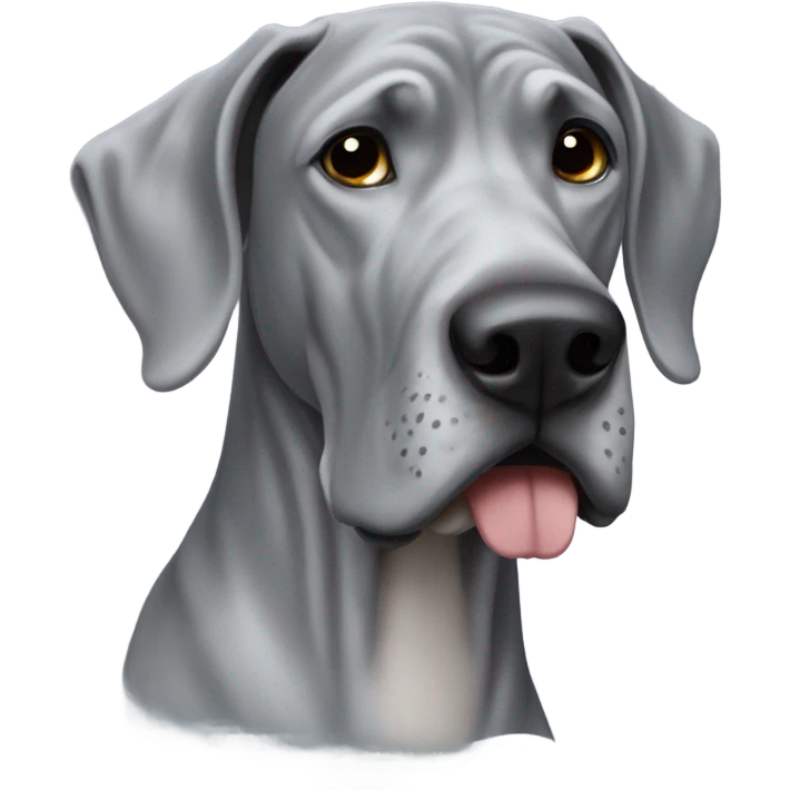 Grey great dane with human winter coat emoji