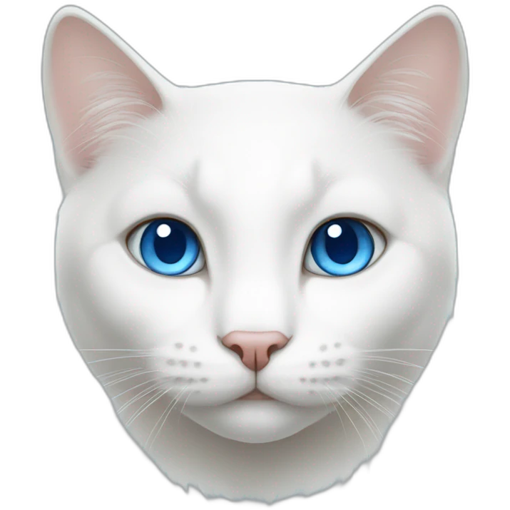 White cat and blue eyes emoji