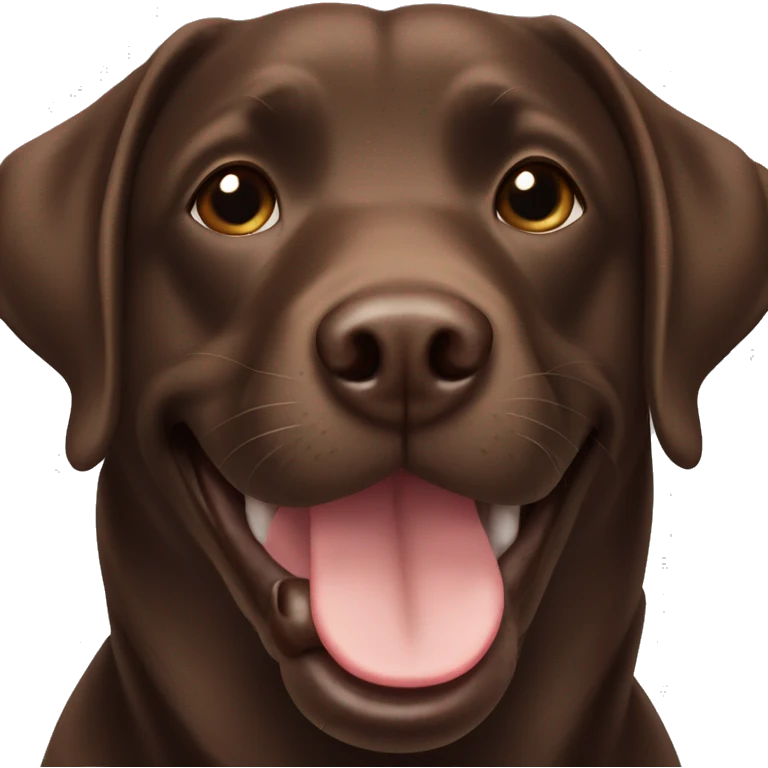 Chocolate Labrador smiling  emoji