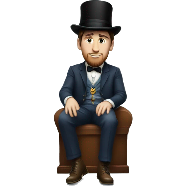 messi with top hat sitting down emoji