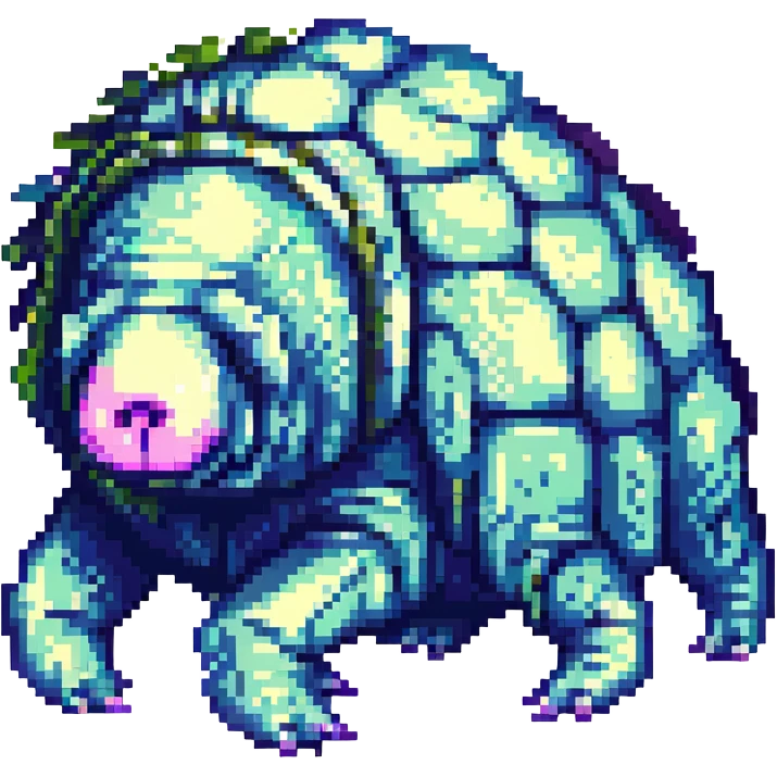 tardigrade with abstract glitch, warped and distorted, colorful emoji